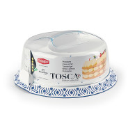 Переноска для торта TOSCA d.37 бело-синяя (55851)