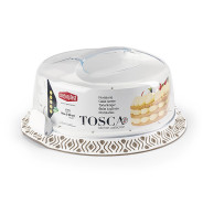 Переноска для торта TOSCA d.37 біло-сіра (55850)